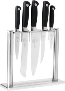 Mercer Cutlery Genesis 6-Piece Forged Knife Block Set,Steel/Black
